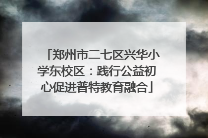 郑州市二七区兴华小学东校区：践行公益初心促进普特教育融合